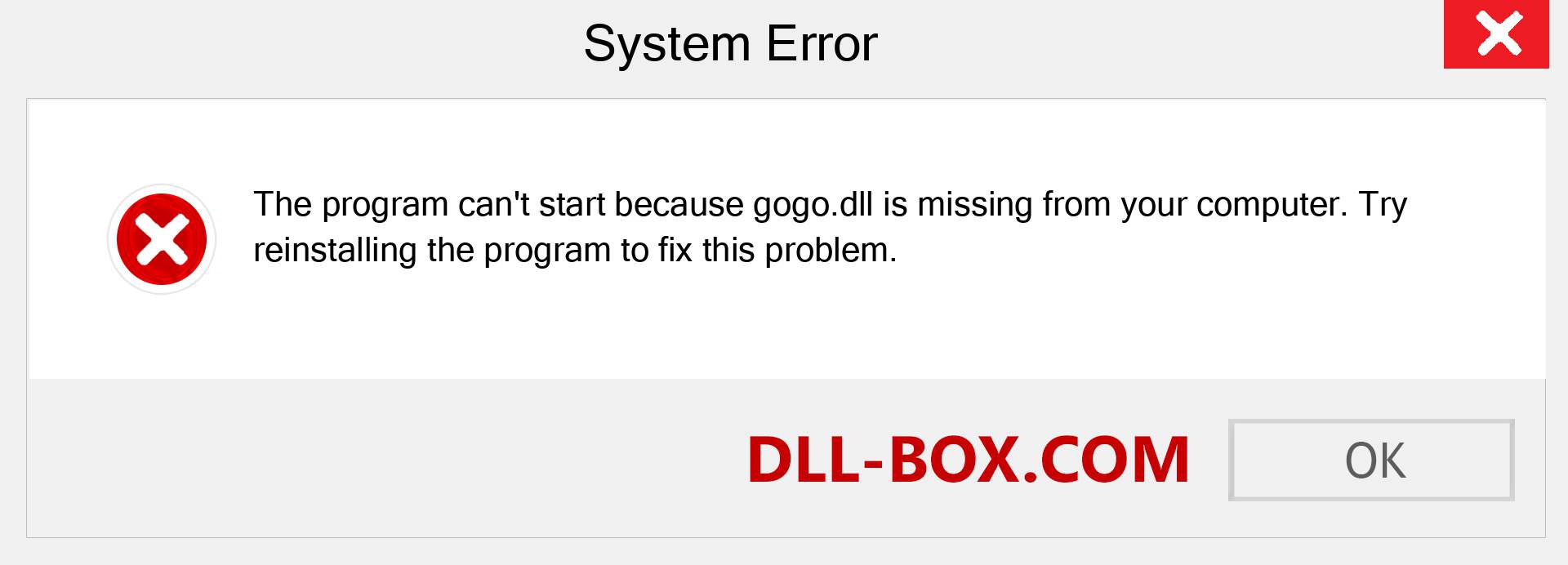  gogo.dll file is missing?. Download for Windows 7, 8, 10 - Fix  gogo dll Missing Error on Windows, photos, images